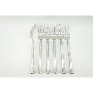 6 pc Gourmet‎ Settings EXOTIQUE PLATINUM Stainless Steel Dinner Fork Lot